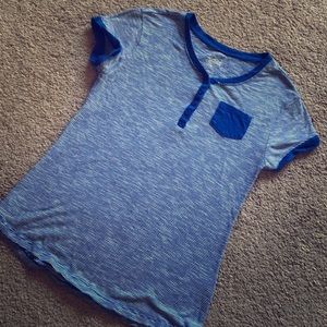 Girl’s Justice blue and white striped t-shirt